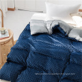 blue minky and grey cooling bamboo duvet cover  for weighted blanket calming comforter cover for hot sleepers